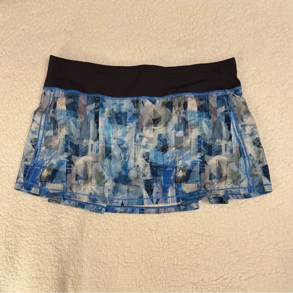 Lululemon Pace Rival Skirt Sz 10 Sun Dazed Multi Blue